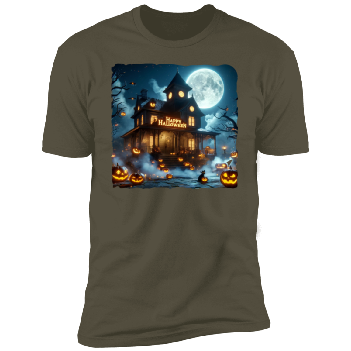 Haunted House Halloween Short Sleeve T-Shirt