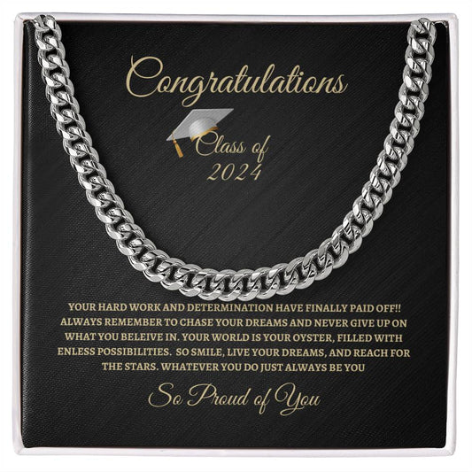 For Graduation | Congratulations Class of 2024 - Cuban Link Chain | BG