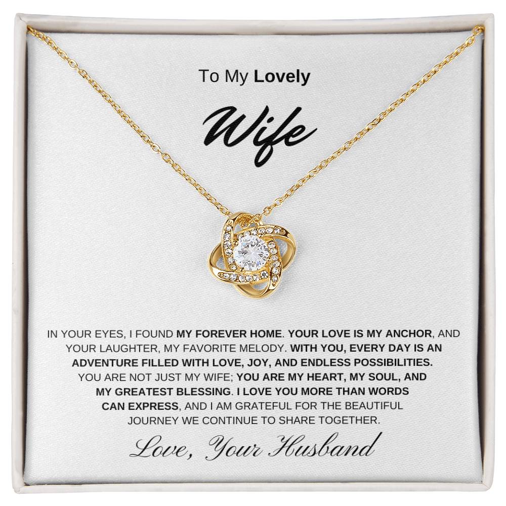 To My Lovely Wife - Love knot Necklace