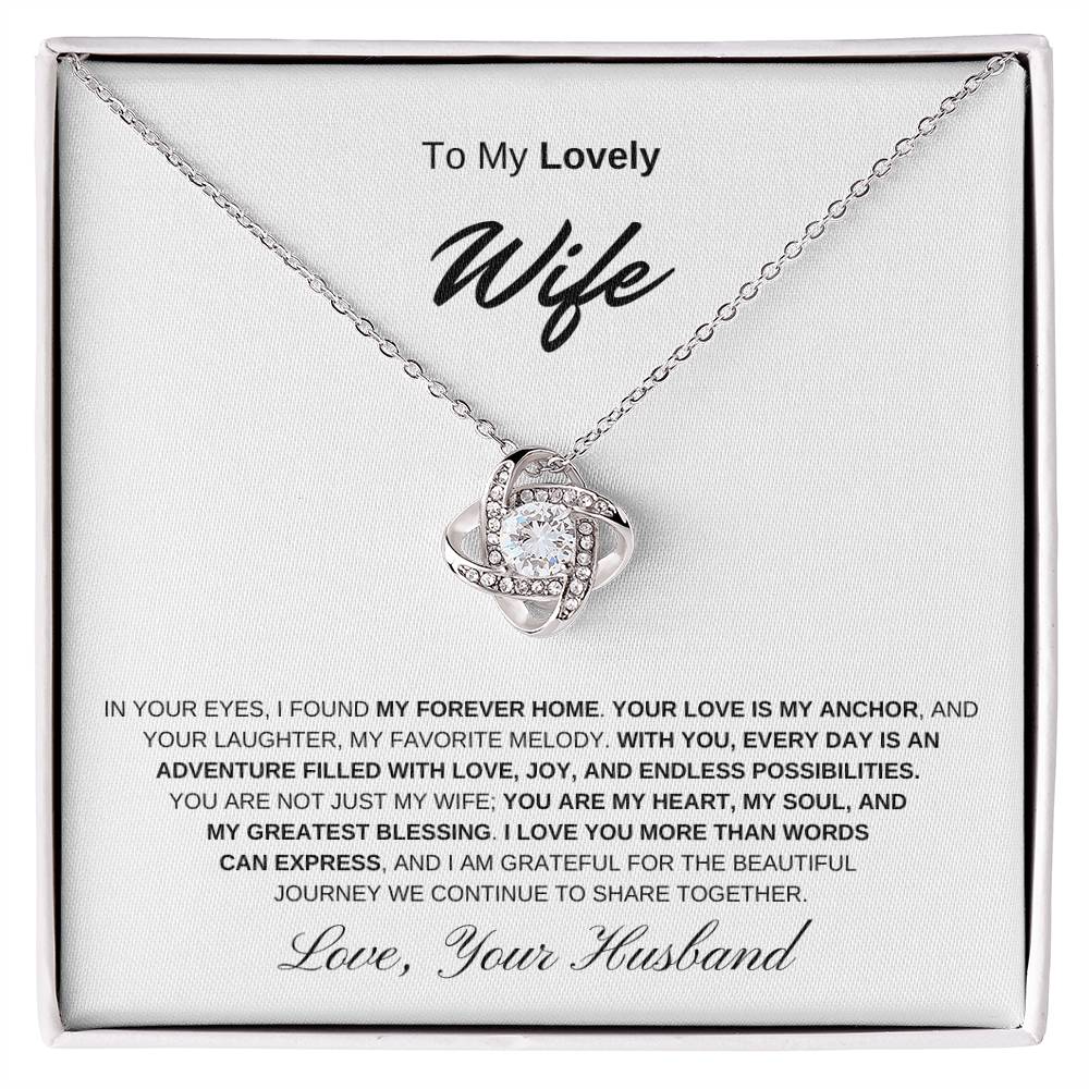 To My Lovely Wife - Love knot Necklace