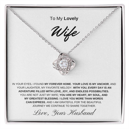 To My Lovely Wife - Love knot Necklace