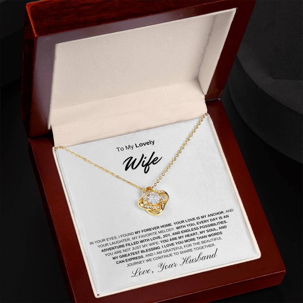 To My Lovely Wife - Love knot Necklace