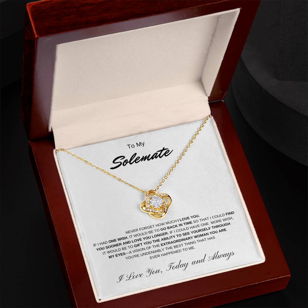 To My Soulmate - Love Knot Necklace