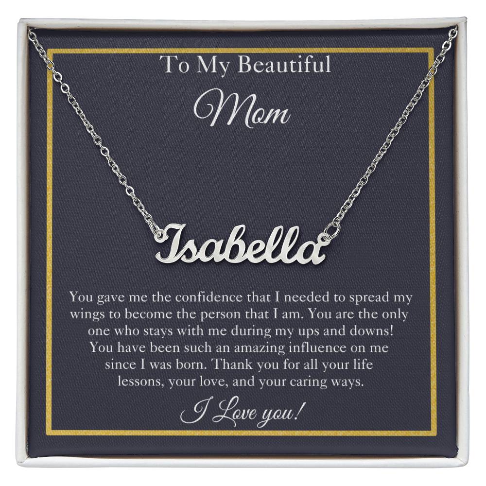 To My Beautiful Mom | Custom Name Necklace | Mom Gift | Mom Name Necklace| Mother's Day Gifts