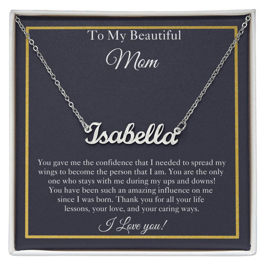 To My Beautiful Mom | Custom Name Necklace | Mom Gift | Mom Name Necklace| Mother's Day Gifts