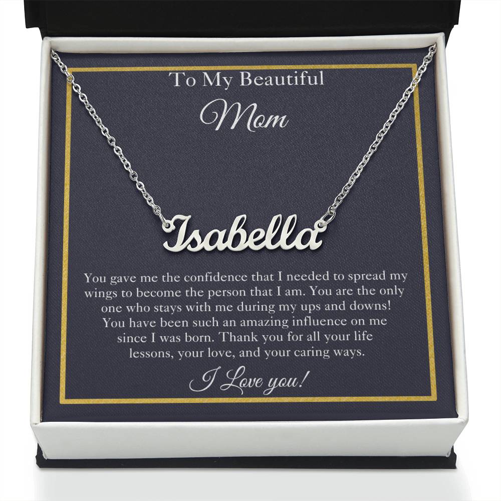 To My Beautiful Mom | Custom Name Necklace | Mom Gift | Mom Name Necklace| Mother's Day Gifts