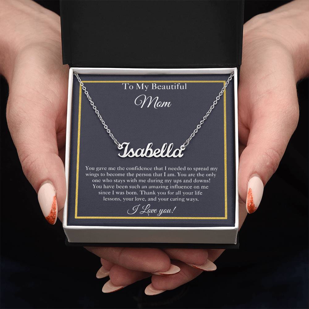 To My Beautiful Mom | Custom Name Necklace | Mom Gift | Mom Name Necklace| Mother's Day Gifts