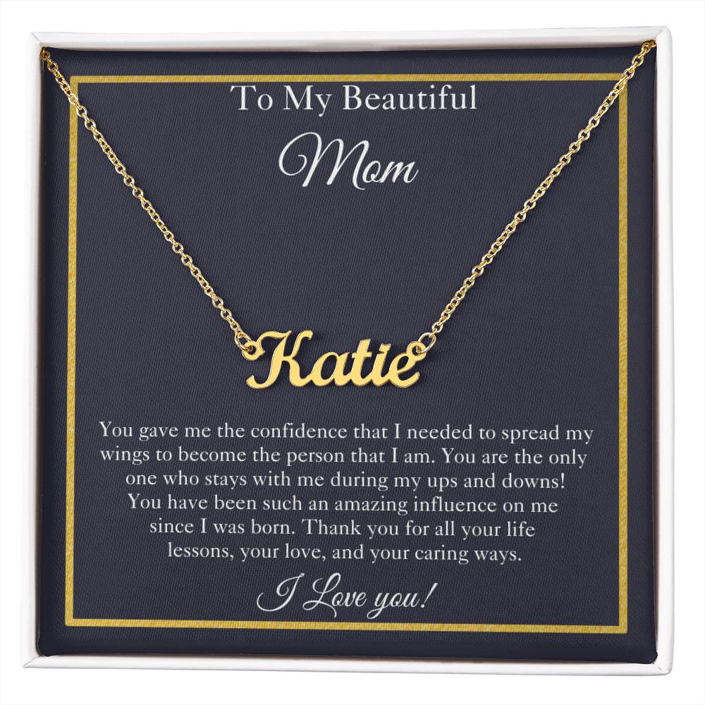 To My Beautiful Mom | Custom Name Necklace | Mom Gift | Mom Name Necklace| Mother's Day Gifts