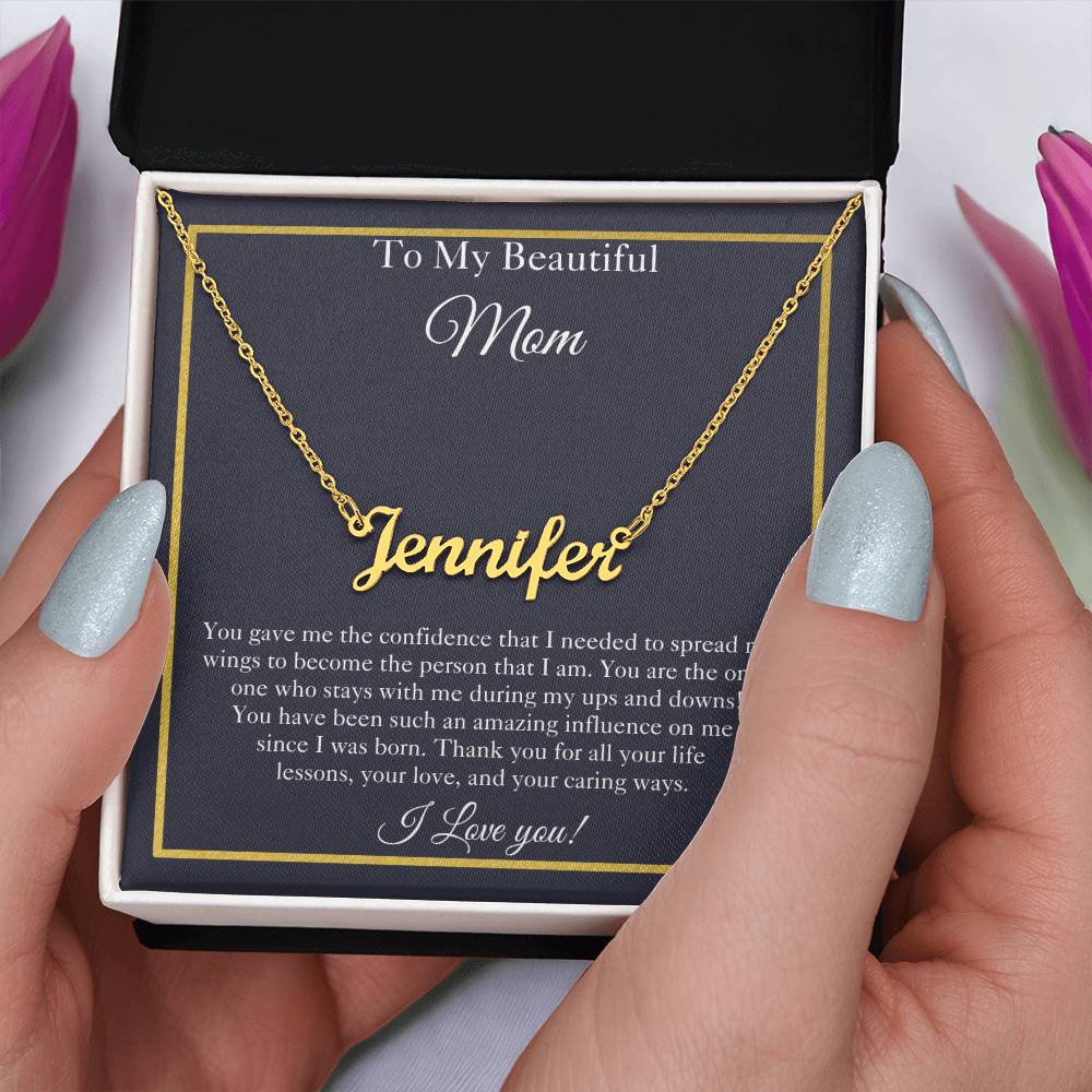 To My Beautiful Mom | Custom Name Necklace | Mom Gift | Mom Name Necklace| Mother's Day Gifts