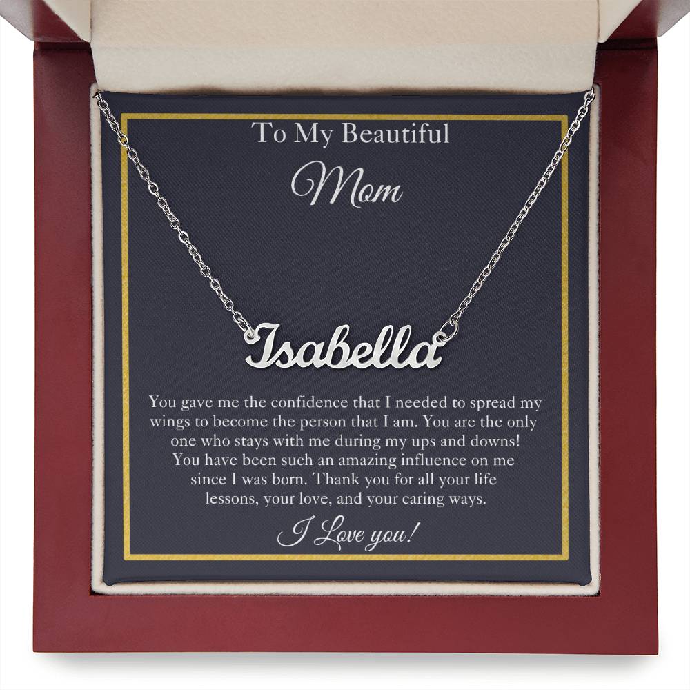 To My Beautiful Mom | Custom Name Necklace | Mom Gift | Mom Name Necklace| Mother's Day Gifts