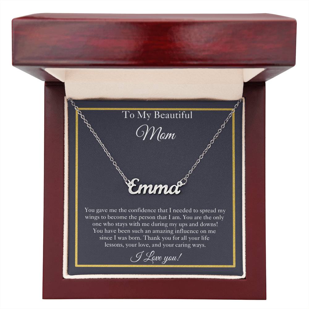 To My Beautiful Mom | Custom Name Necklace | Mom Gift | Mom Name Necklace| Mother's Day Gifts