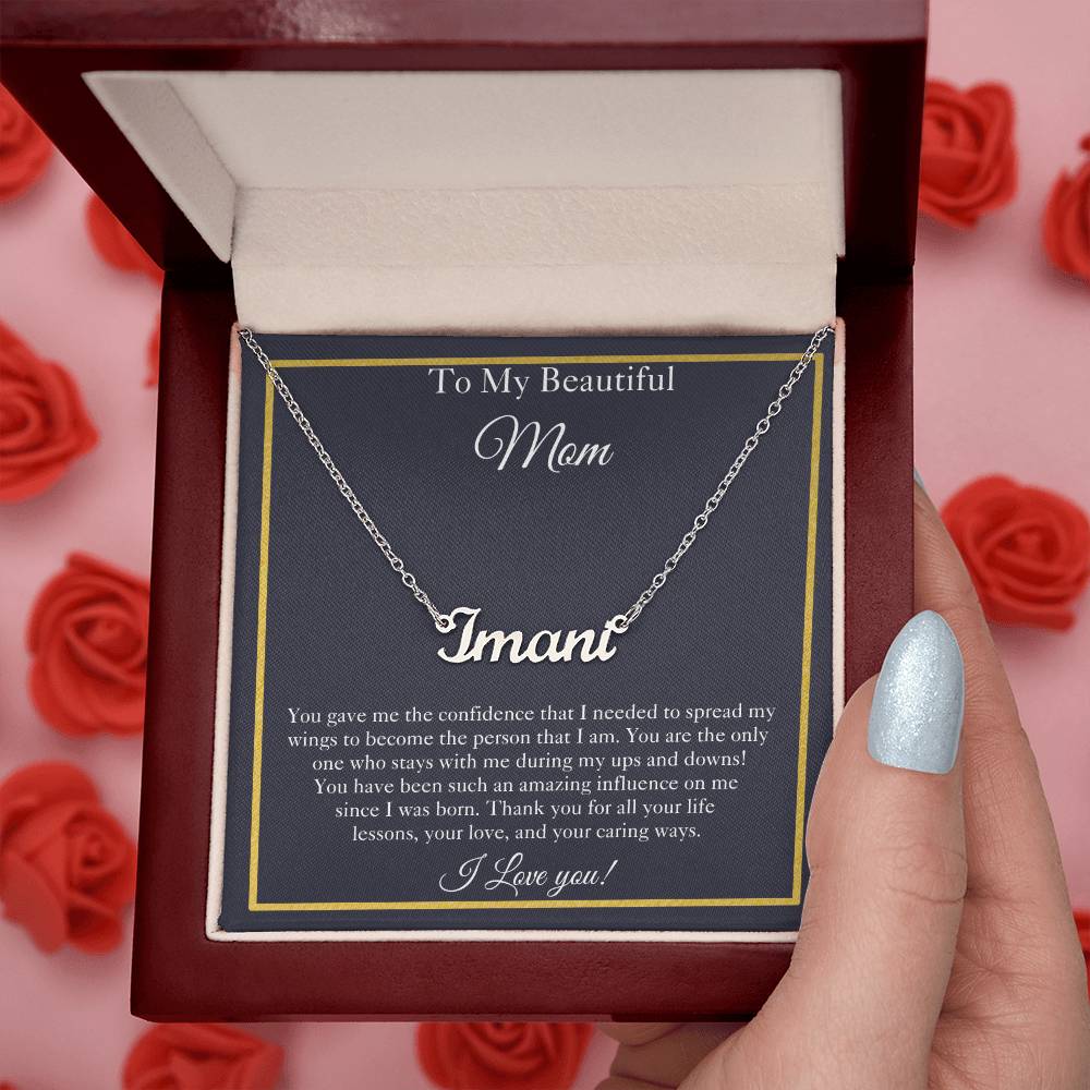 To My Beautiful Mom | Custom Name Necklace | Mom Gift | Mom Name Necklace| Mother's Day Gifts