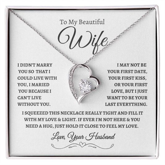 To my Beautiful Wife | Forever Love Necklace - WB