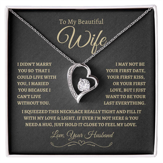 To my Beautiful Wife | Forever Love Necklace - BG