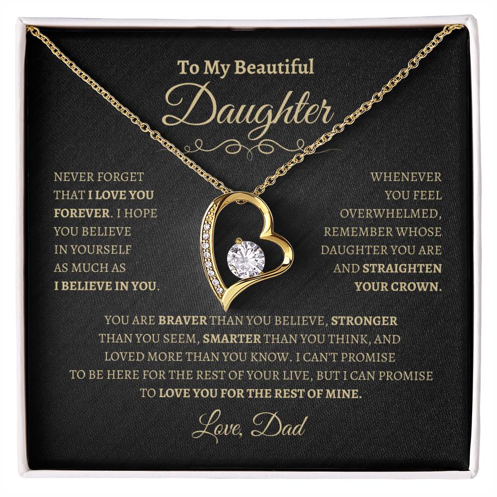 To My Beautiful Daughter Gift From Dad | Forever Love Necklace